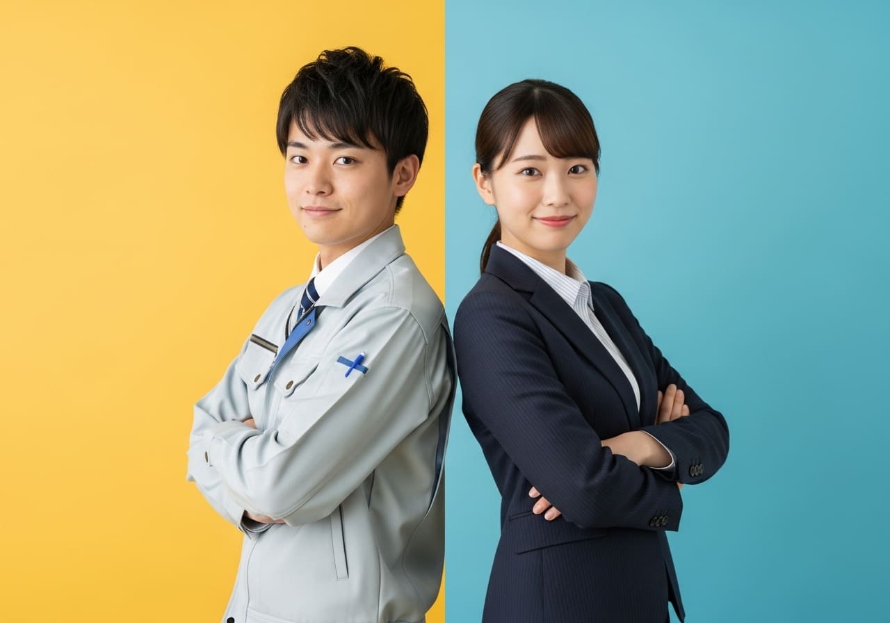 ハウスメーカーと工務店の職員