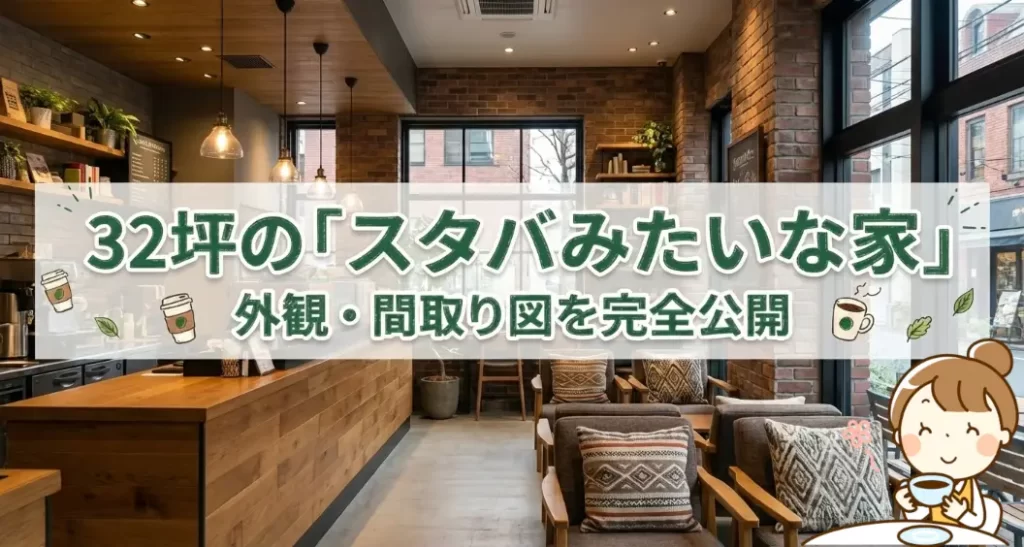 「スタバみたいな家」を32坪で建てる！黒ガルバ×木目で実現可能な外観と間取り