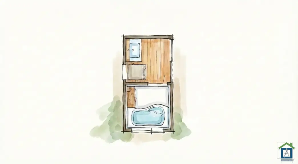 2畳洗面所の標準的な間取り図