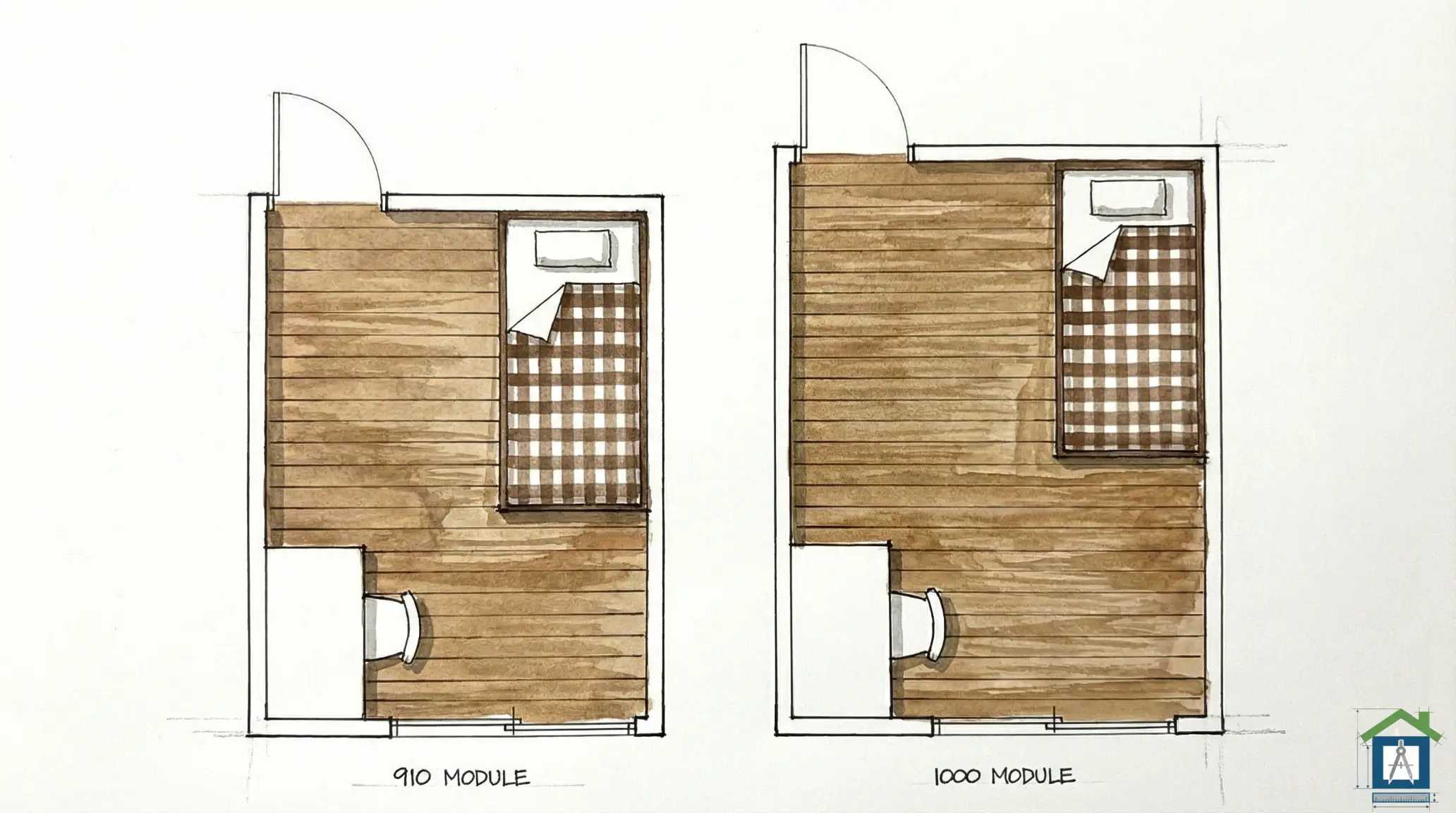 910モジュールとメーターモジュールの部屋の広さ比較