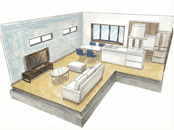 18畳LDKの鳥瞰図