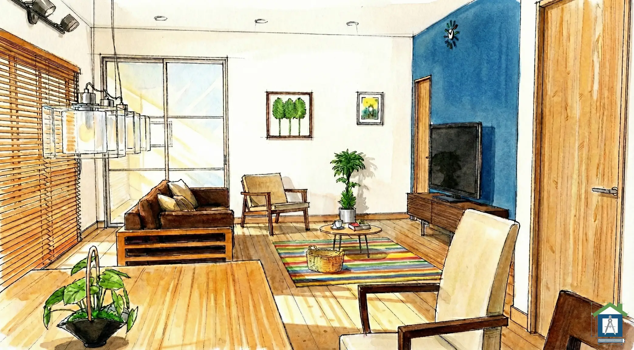 普通の天井高のリビング