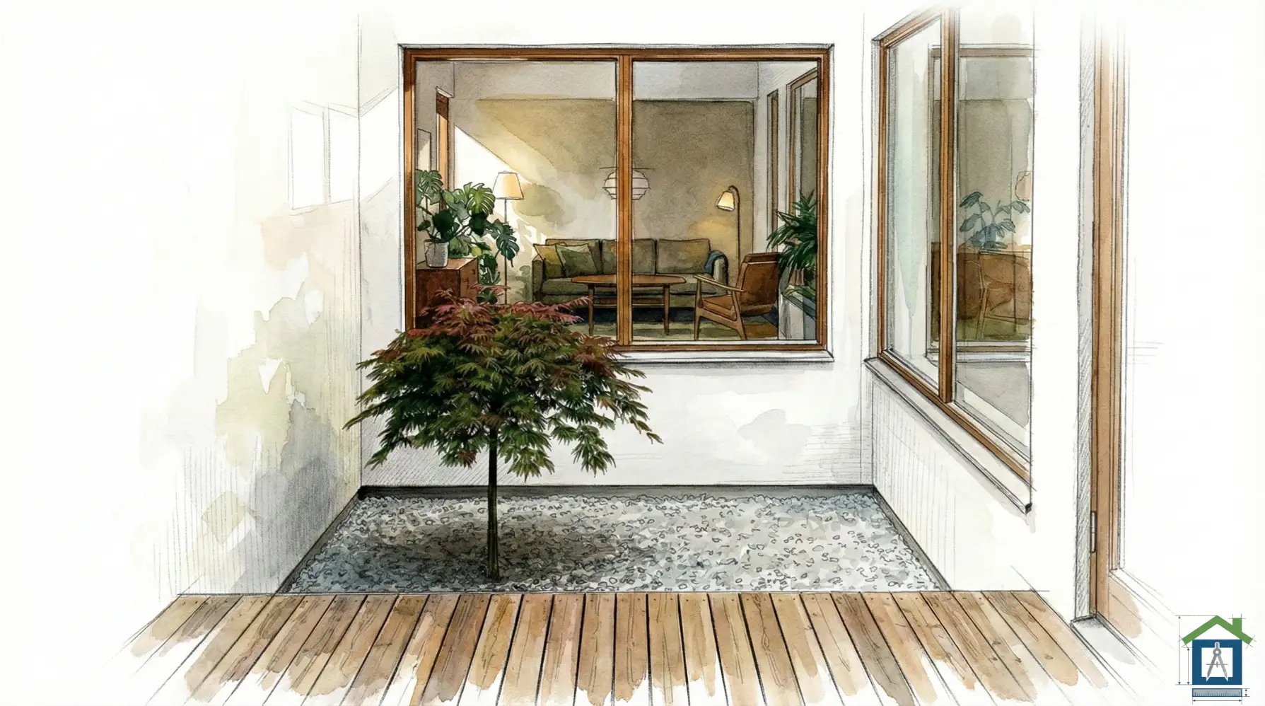 家の中に光を届ける中庭（ライトコート）