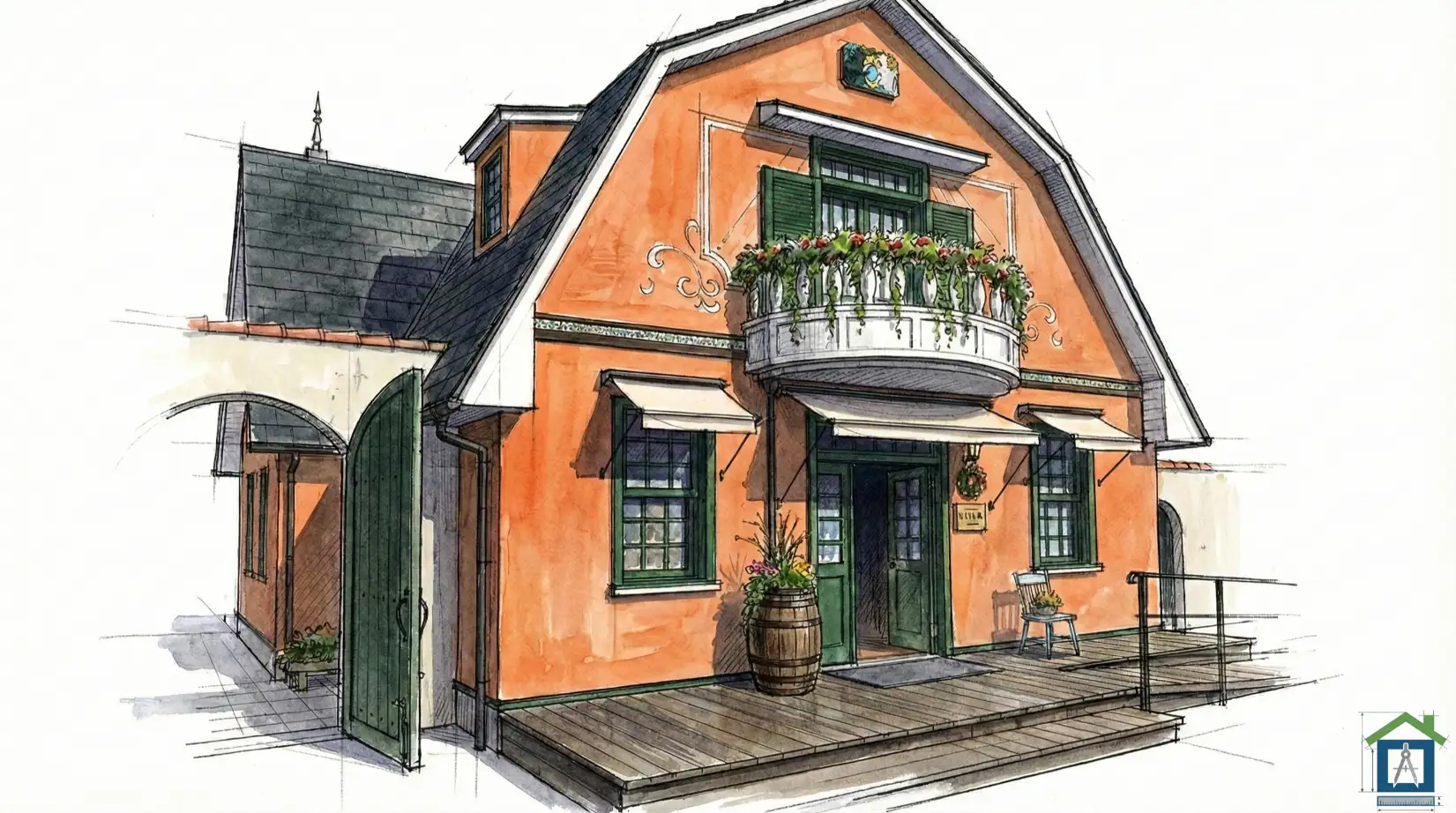 地球屋を再現した外観パース