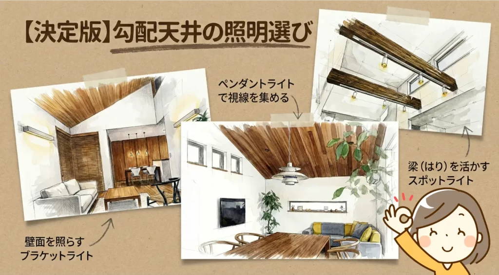 勾配天井の照明計画！「斜め」を彩るおすすめ3選と避けるべき失敗例