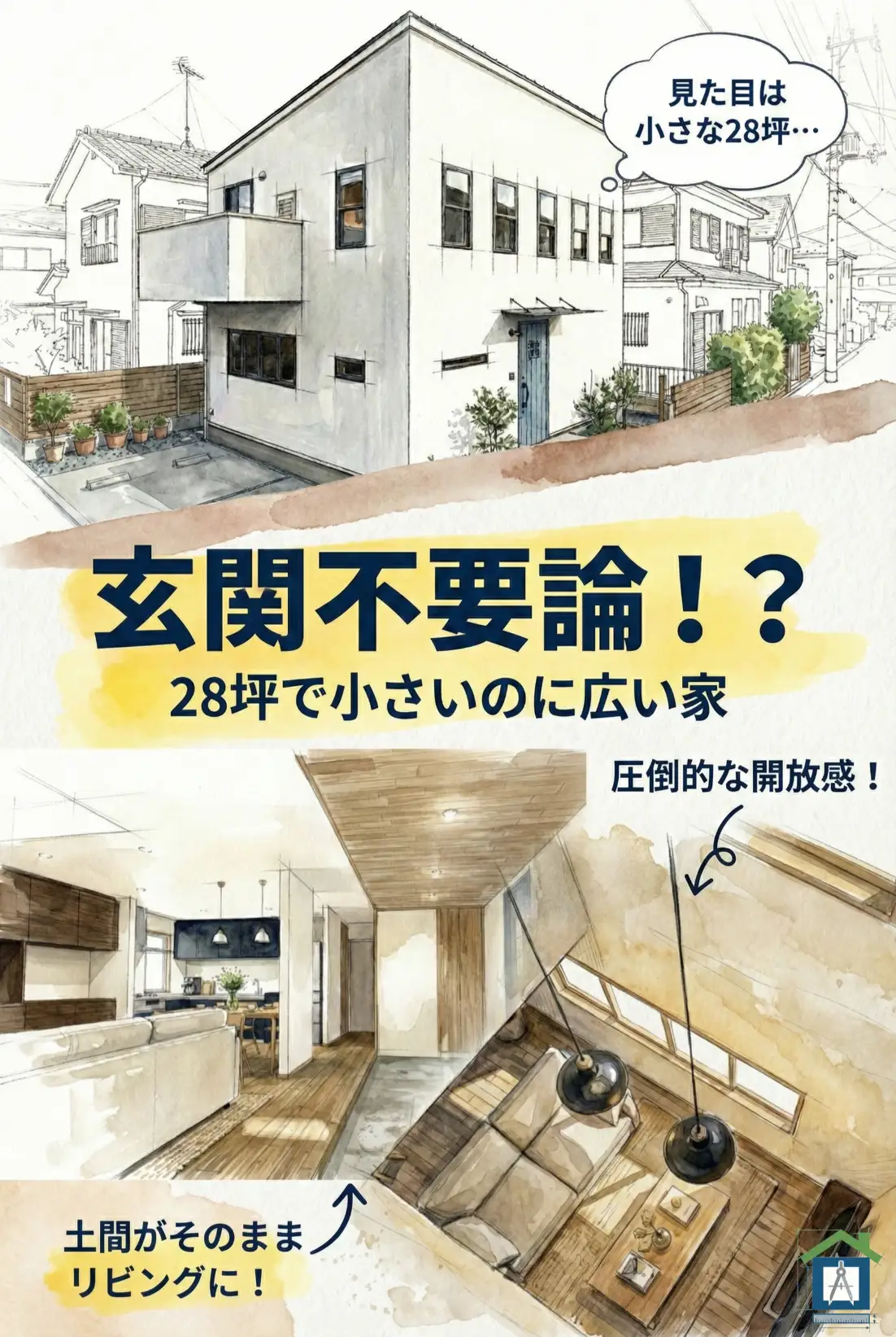 狭小住宅28坪の間取り！小さな家をローコストで建てる1択のアイデア