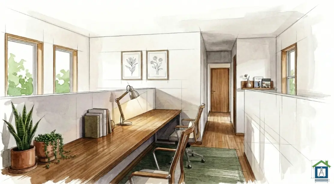 2階の明るいスタディカウンター