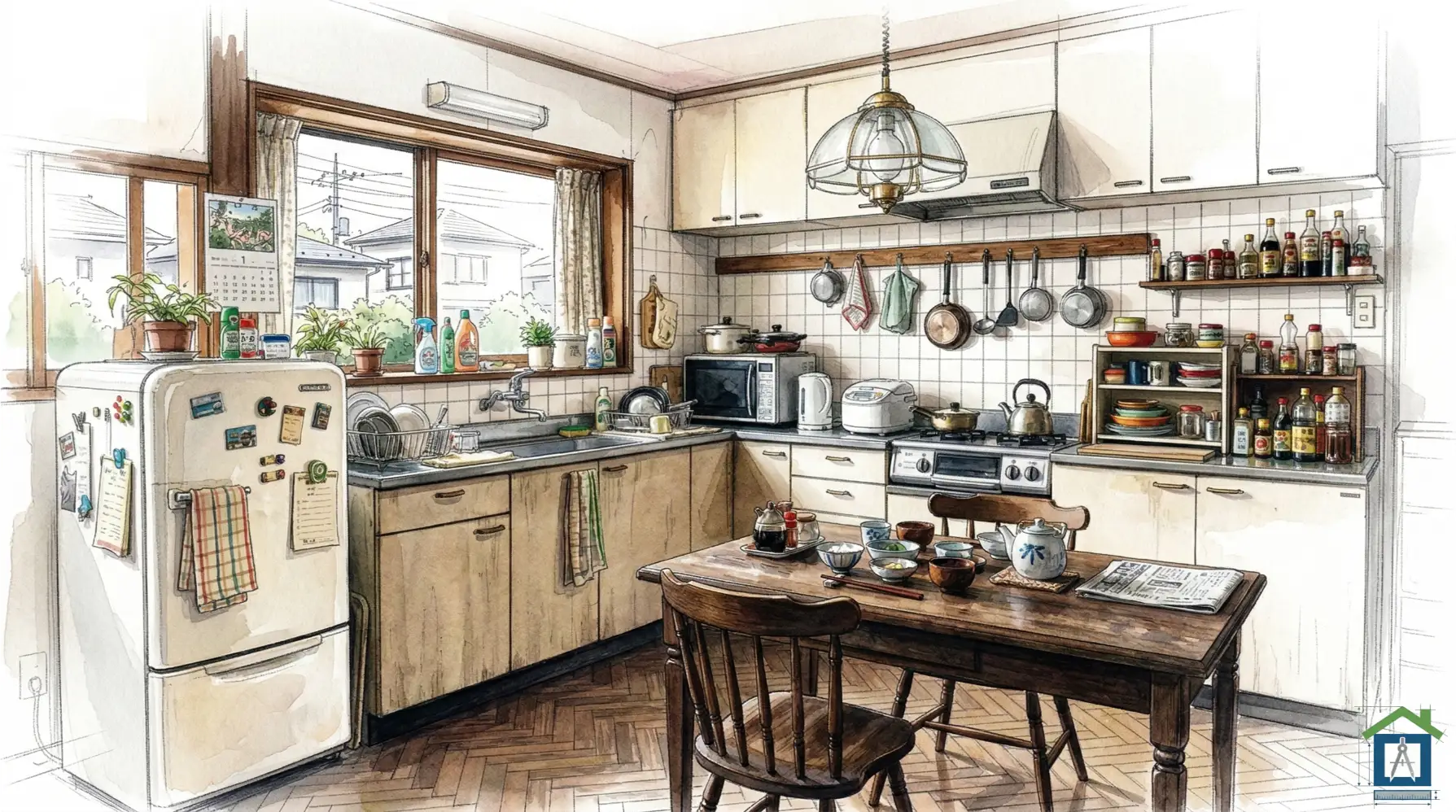 古民家風の落ち着いたダイニングキッチン