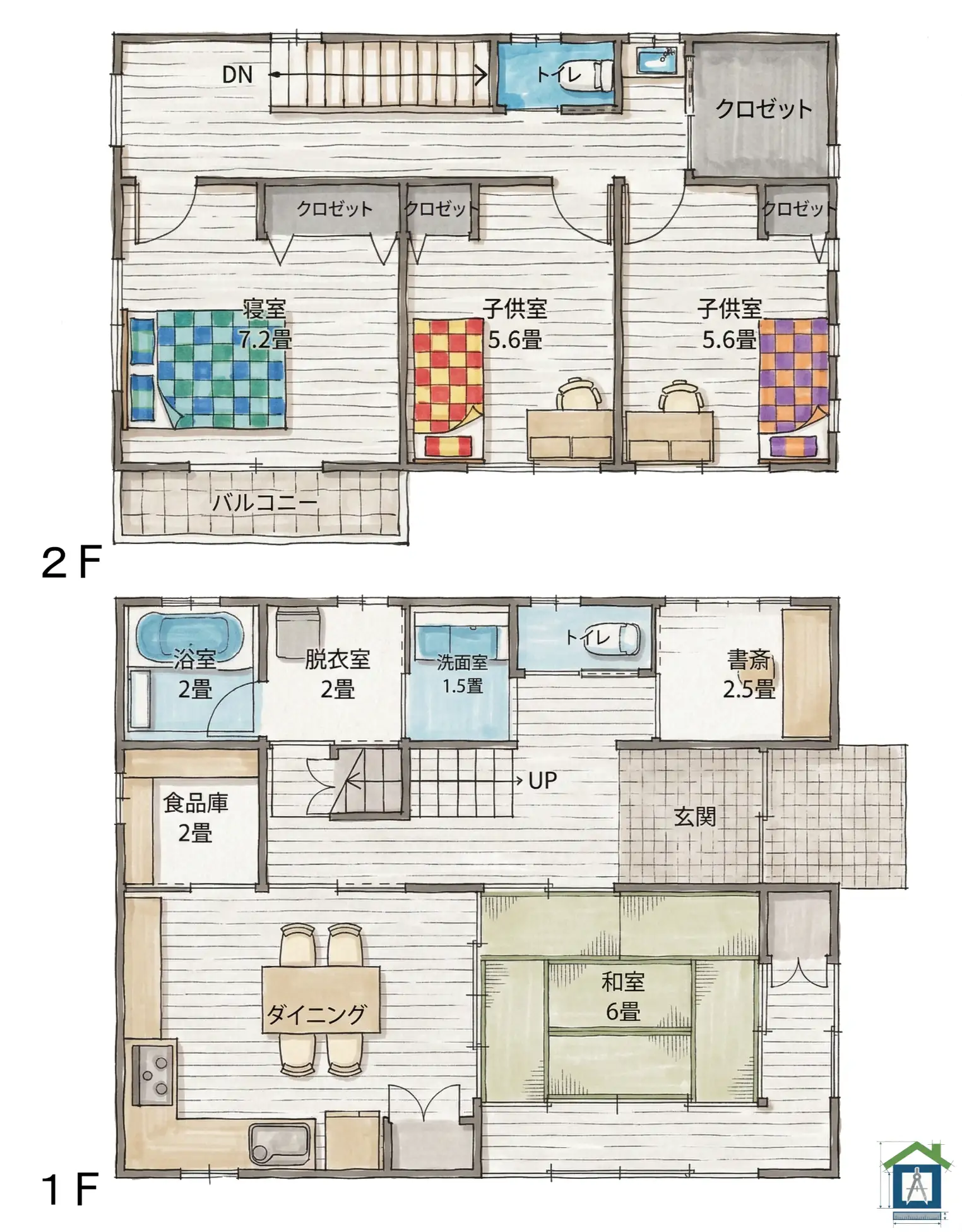 昭和レトロな家・古民家風の新築間取り図