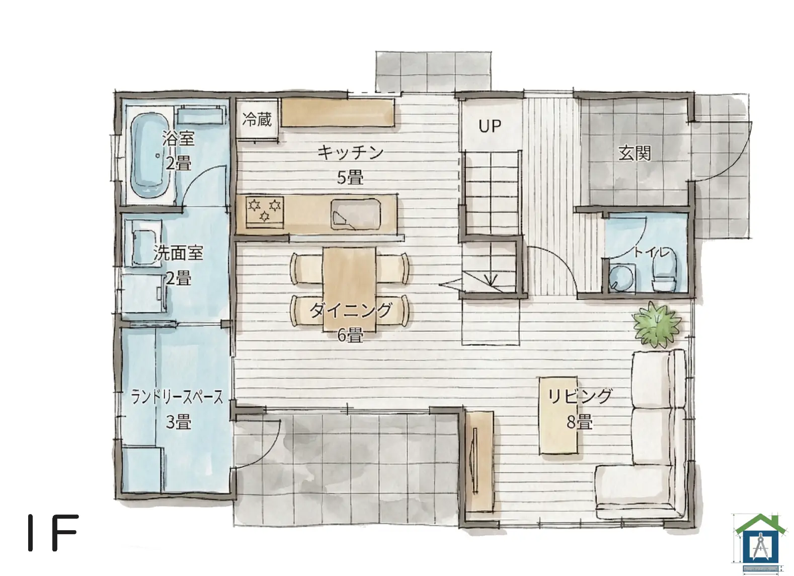 30.50坪の家 1階間取り図