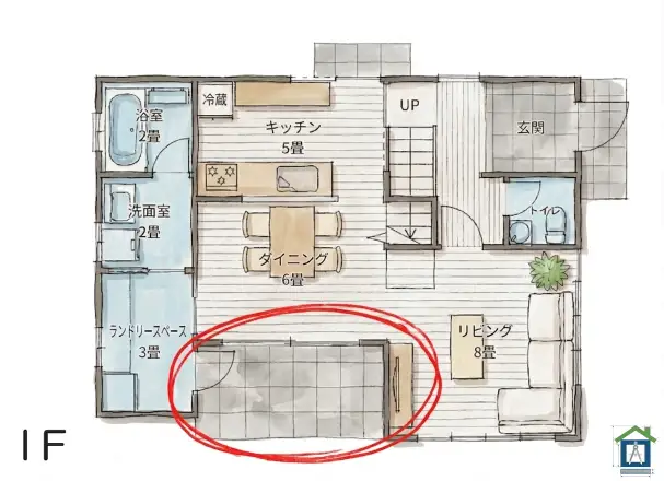 間取りのコの字部分