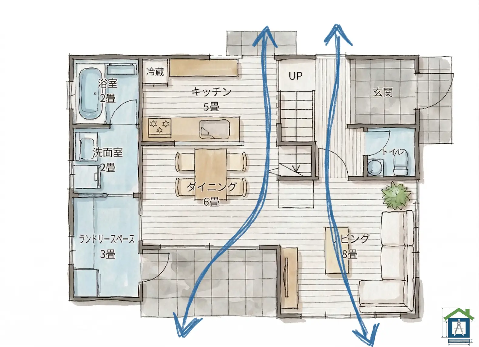 1F 風の通り道図