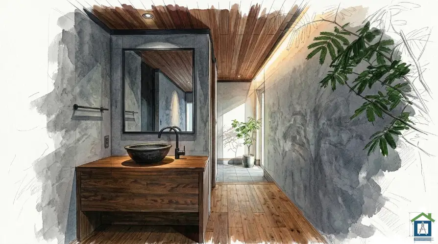 玄関ホールに設置されたおしゃれな手洗いボウル